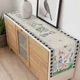 thumbnail image 4 of Easter Table Runner - 108 Inch Long, Kitchen Dining Table Runner Dresser Scarves, Spring Rustic Rabbit Botanical Flowers Eggs Plaid Farmhouse Decor for Coffee Tables Wedding Party Banquet, 4 of 8