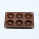 thumbnail image 5 of Moldes de siliconas de chocolate para galletas redondas de 6 cavidades - Marrón café, 5 of 6