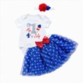 thumbnail image 3 of Kaprioy My First 4th of July Baby Girl Outfit Cute Sweet Bow Letter Print Sleeveless Romper Tutu Skirt Headband Girls Independence Day Clothes Sets, 3 of 5