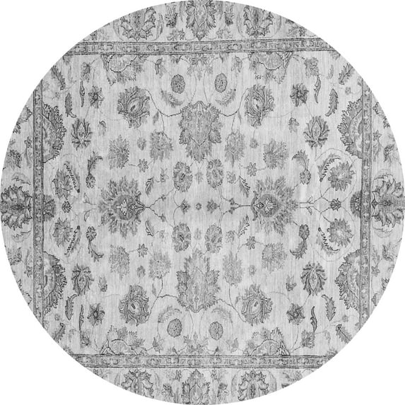 Ahgly Company Indoor Round Oriental Gray Traditional Area Rugs, 3' Round