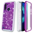 thumbnail image 1 of for Moto G8 Power LITE (NOT FOR G8 POWER) Glitter Case Phone Case Dual Layer Full-Body Rugged Clear Back Case Drop Resistant Shockproof Case with Built In Screen Protector (Purple), 1 of 4