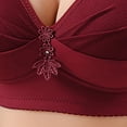 thumbnail image 5 of Nfurl Wireless Bras for Women Adjustable Strap Push up Full Coverage Bralettes Molded Cup Comfortable Everyday Bras Wine,40, 5 of 5