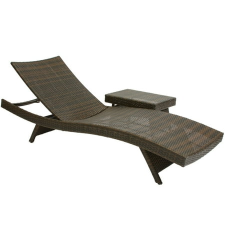 Wicker Multi-brown Outdoor Adjustable Lounge and
