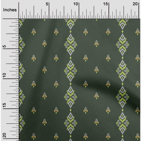 oneOone Silk Tabby Fabric Stripe & Swirl Ikat Print Fabric By Yard 42 Inch Wide