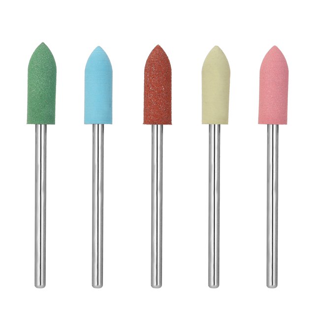 5Pcs/Set Rubber Silicone Drill Bit Multicolor Drill Bits Milling Cutter for Manicure Nail Buffer Polisher Grinder Tool