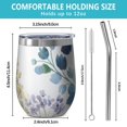 thumbnail image 5 of 12oz Stainless Steel Insulated Wine Tumbler with Lid and Straw – Double Wall Vacuum Mug for Hot & Cold Drinks, 304 Steel Interior, Sweat-Free Design, 5 of 5