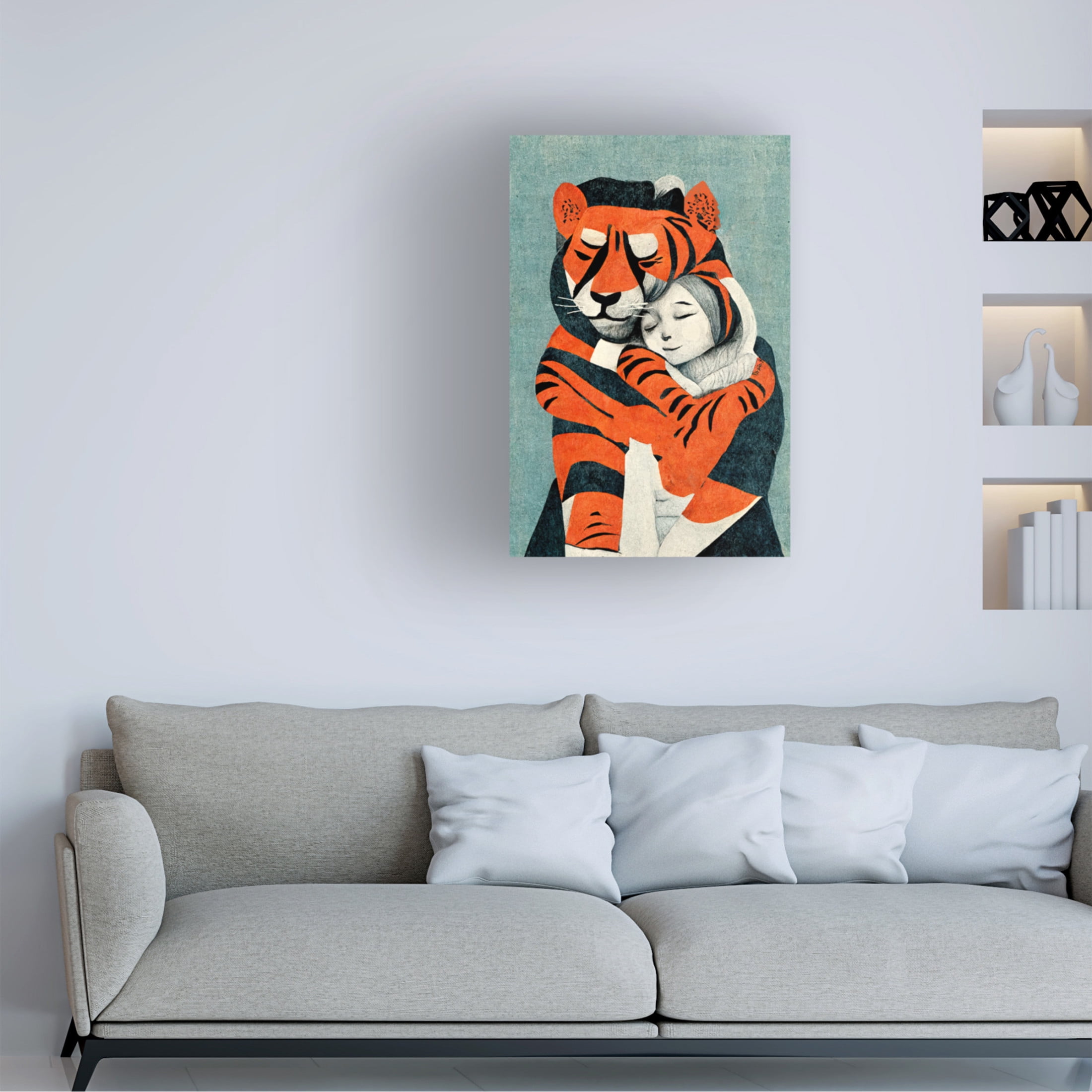 Canvas Wall Art - Treechild 'My Tiger And Me' Wall Art for Living Room, Bedroom, or Office D?cor by Trademark Fine Art - 12 x 19 Inches