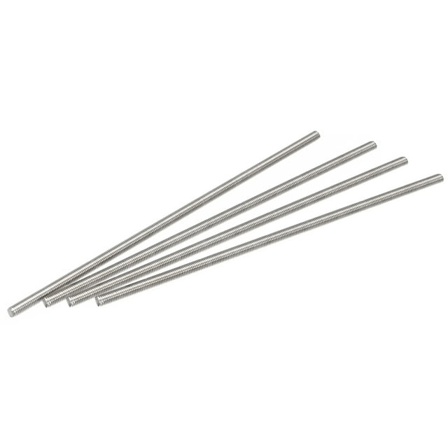 Unique Bargains M5 x 200mm 304 Stainless Steel Fully Threaded Rod Right Hand Threads 4 Pack