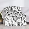 thumbnail image 6 of YFYANG Lightweight Warm Flannel Blanket, Abstract Black Line Texture Throw Blanket for Bed, Sofa, Travel, Camping, 50"x40", 6 of 7
