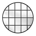 thumbnail image 1 of Manor Park Modern Farmhouse Round Circle Grid Mirror - Black, 1 of 4