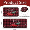 thumbnail image 2 of Christmas Red Truck Kitchen Rugs Set 2 Pieces Non Skid Kitchen Floor Rug and Mat Buffalo Plaid Check Merry Christmas Kitchen Rugs and Mats Carpets for Xmas Floor Decor 17"x47"+17"x30", 2 of 6