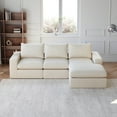 thumbnail image 4 of SOULART 99" Boneless Couch, Beige L-Shaped Sectional Sofa with Chaise and 3 Pillows, Modern Couches for Living Room, No Assembly Required, 4 of 9