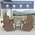 thumbnail image 3 of SERWALL 5PC Adjustable Folding Adirondack Chair and Ottoman and Double Side Table, HDPE Adirondack Chairs Set for Outdoor, Patio, Poolside, Garden, Brown, 3 of 9