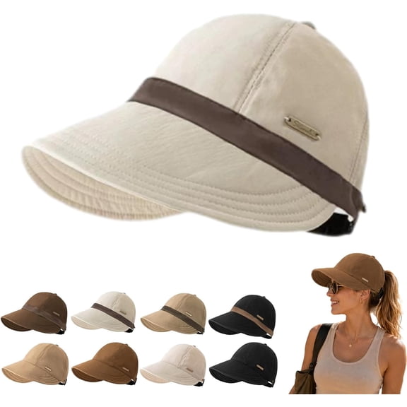 Wide Brim Sun Visor Hat for Women, UPF 50 Sun Protection | Wide Brim Sun Visor Hats Packable, Adjustable Wide-Brim Cotton Bucket Hat Women Large for Beach Outdoor Sport