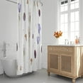 thumbnail image 2 of Extra Long Shower Curtain 72x84 inch Length，Plant Floral Shower Curtain with Hooks for Bathroom,Purple Flowers Modern Bathroom Curtain,Water Repellent Fabric Bath Curtain, 2 of 6