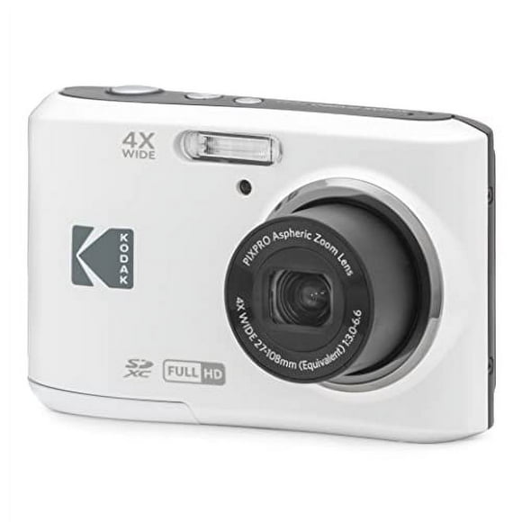 KODAK PIXPRO FZ45-WH 16MP Digital Camera 4X Optical Zoom 27mm Wide Angle 1080P Full HD Video 2.7" LCD Vlogging Camera (White)