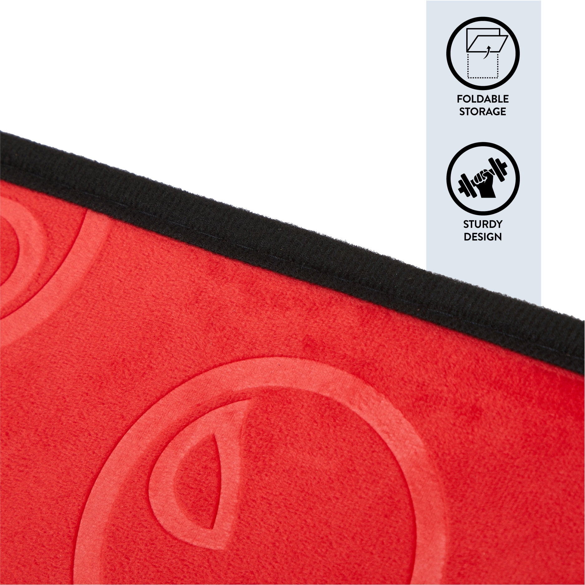 Marvel Spiderman Kids' Embossed Storage Ottoman, Red, 15" x 15" x 15"