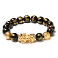 thumbnail image 1 of Brazalete De Obsidiana Negra Con Amuleto Dorado Pi Xiu Lucky Wealthy Speravity AP007390-01, 1 of 5