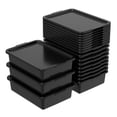 thumbnail image 3 of Hynomiky 13 Liter Bus Box with Lid, Set of 12 Plastic Restaurant Dish Tub, Food Service Bus Tubs, Black, 3 of 7