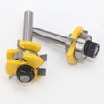 thumbnail image 4 of 2Pcs 1/4 Inch Shank 3-Teeth Tongue Groove Router Bit Set Woodworking Cutter Tool, 4 of 7