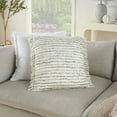 thumbnail image 3 of Mina Victory Lifestyle Handcrafted Stripe Indoor Throw Pillow Sage 20" x 20", 3 of 4