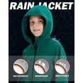 thumbnail image 3 of SOLOCOTE Boys Rain Jacket Lightweight Waterproof Raincoat Hooded Cotton Lined Long Windbreaker, 3 of 8