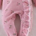 thumbnail image 5 of 3-6 Months Preemie Baby Girl Fall Winter Outfits Clothes Knit Jumpsuit Ruffle Romper Outfit For Baby Girl | Baby Girl Outfits Fall Winter Clothes Newborn Cotton Button Climbing Suit, 5 of 9