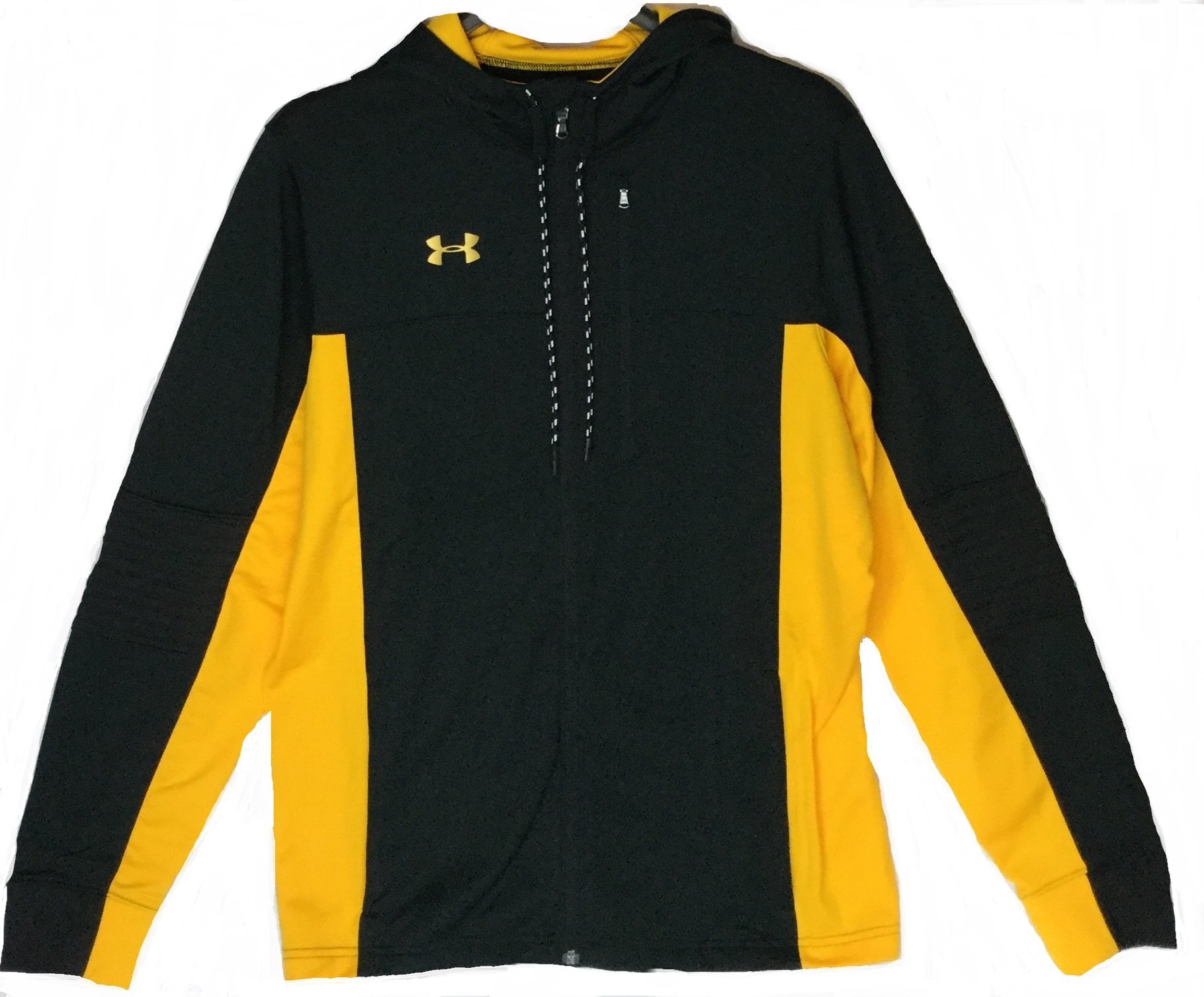 yellow and black under armour hoodie