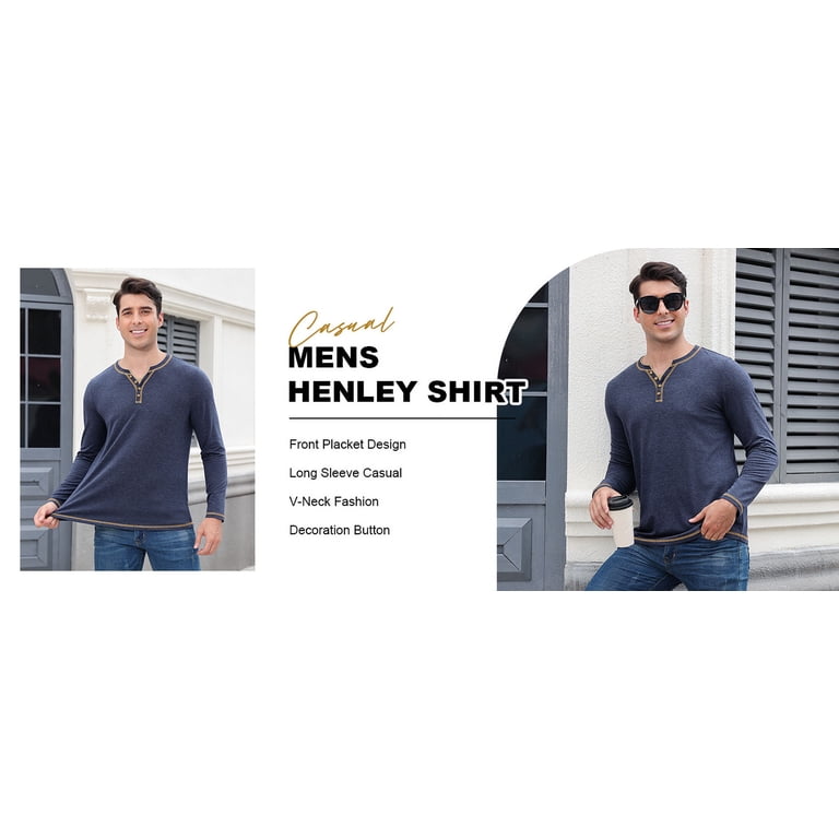 Iceglad Men's Long Sleeve Henley Shirt photo 4