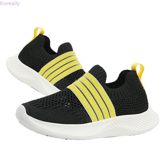 Kureaily Children's Lightweight Breathable Sports Shoes Lace Up Running Sneakers/ Size 28,4 -5 Years(Black)