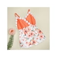 thumbnail image 2 of Baby Girls Jumpsuit Flower Stitching Sleeveless Sling V-Neck Leaf Print Cute Breathable Jumpsuit, 2 of 8