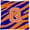Blue Orange, variant on Monogram Initial Q Tiger Stripe - Black Gold Decorative Fabric Pillow