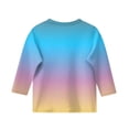 thumbnail image 4 of KAUOD 3/4 Length Sleeve T-Shirt for Girls Round Neck Casual Summer Tunic Tops Teens Basic Tees Embroidered Shirts Pleated Blouse, 4 of 5
