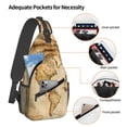 thumbnail image 3 of Women Men Vintage Style World Map Crossbody Sling Bag Casual Chest Bakpack, 3 of 6