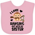 thumbnail image 3 of Inktastic Monkey I Love Hanging out with My Sister Boys or Girls Baby Bib, 3 of 4