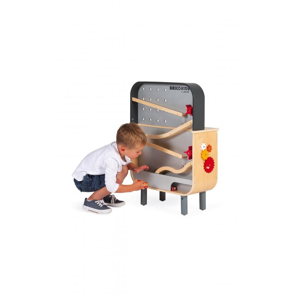 Janod - Brico'Kids - Reverso Workbench - 34 Wooden Accessories - Motor Skills Development Toy - Early-Learning - Creative and Imaginative - For Toddlers - From 3 Years + - Multilingual - J06476.