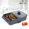 thumbnail image 5 of DENEST 2 in 1 Electric Barbecue Hot Pot Pan Smokeless Portable Grill Non-Stick Pan Black, 5 of 12