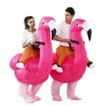 thumbnail image 2 of Adult Inflatable Riding Flamingo Costume, Funny Pink Bird Inflatable Jumpsuit, Party Halloween Cosplay Outfit,Height 59"–74.8",Flamingo, 2 of 7
