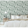 thumbnail image 3 of S4Sassy Self-Stick Decorative Wallpaper, Hand-Sketched Tropical Trees Wall Paper, Vinyl Waterproof Contact Paper, Green, 25"x60" Removable Renter Friendly Wall Covering For Bedroom, Dining room, 3 of 9