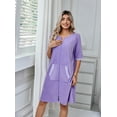 thumbnail image 5 of Richie House Housecoat Women Zipper Front Duster Robe 3/4 Lounger Housedress Pocket Nightgown S-3XL RHW4008-B-L, 5 of 5