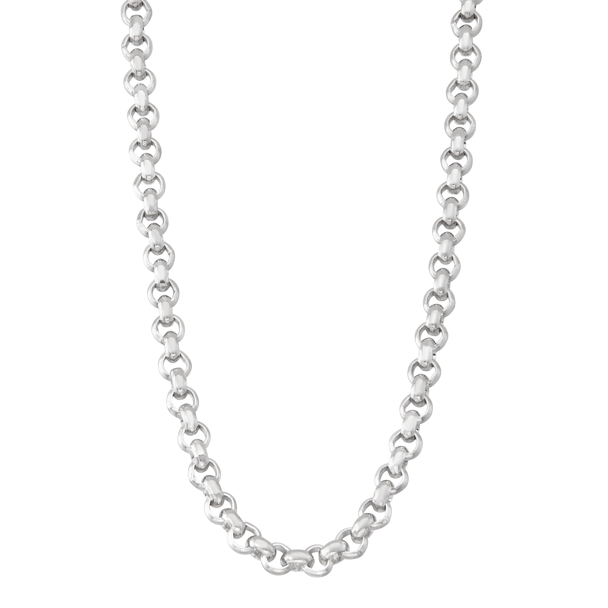 Superb Ladies Large Silver Plated 34" Long Rolo Chain Costume Fashion Necklace 