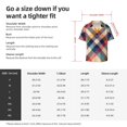 thumbnail image 3 of PAYOHTO Gingham Check Plaid Pattern Mens Hawaiian Casual Short-sleeved Shirt Tropical Summer Beach Button Down Shirts, 3 of 7