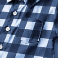 thumbnail image 7 of hengsof Boys Fashion Plaid Pocket Short Sleeve Comfortable Shirt, Lapel Casual Top , Classic and Versatile Pullover 2-15 Years, 7 of 7