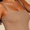 thumbnail image 5 of BFHHYA Women's Maternity Bodysuit Ribbed Square Neck Sleeveless Tank Top Stretch Shapewear Bodysuits Over the Belly for Pregnancy, 5 of 7