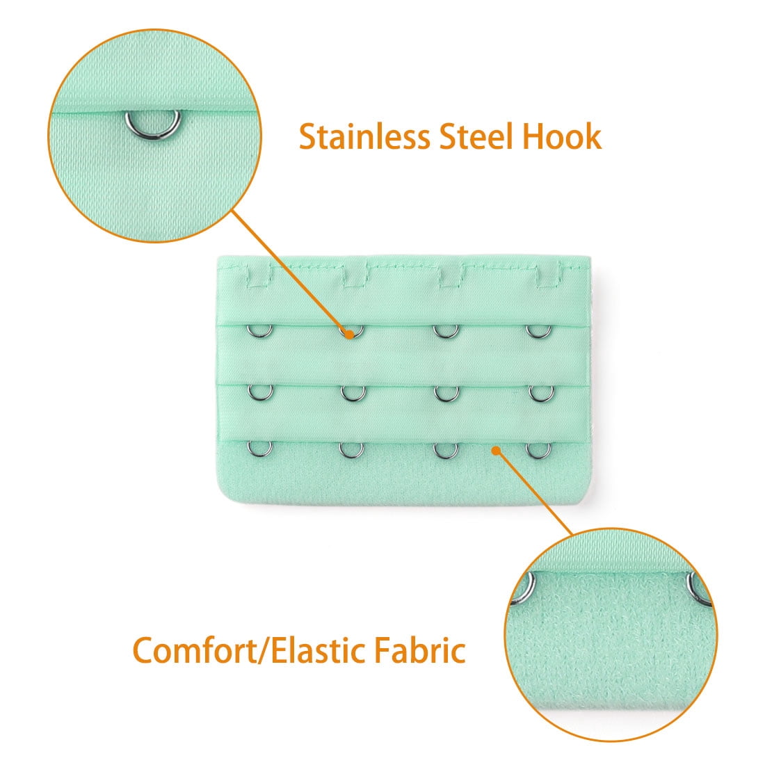 Unique Bargains Ladie's Bra Extender Strap Band Extension 3 Rows 4 Hooks