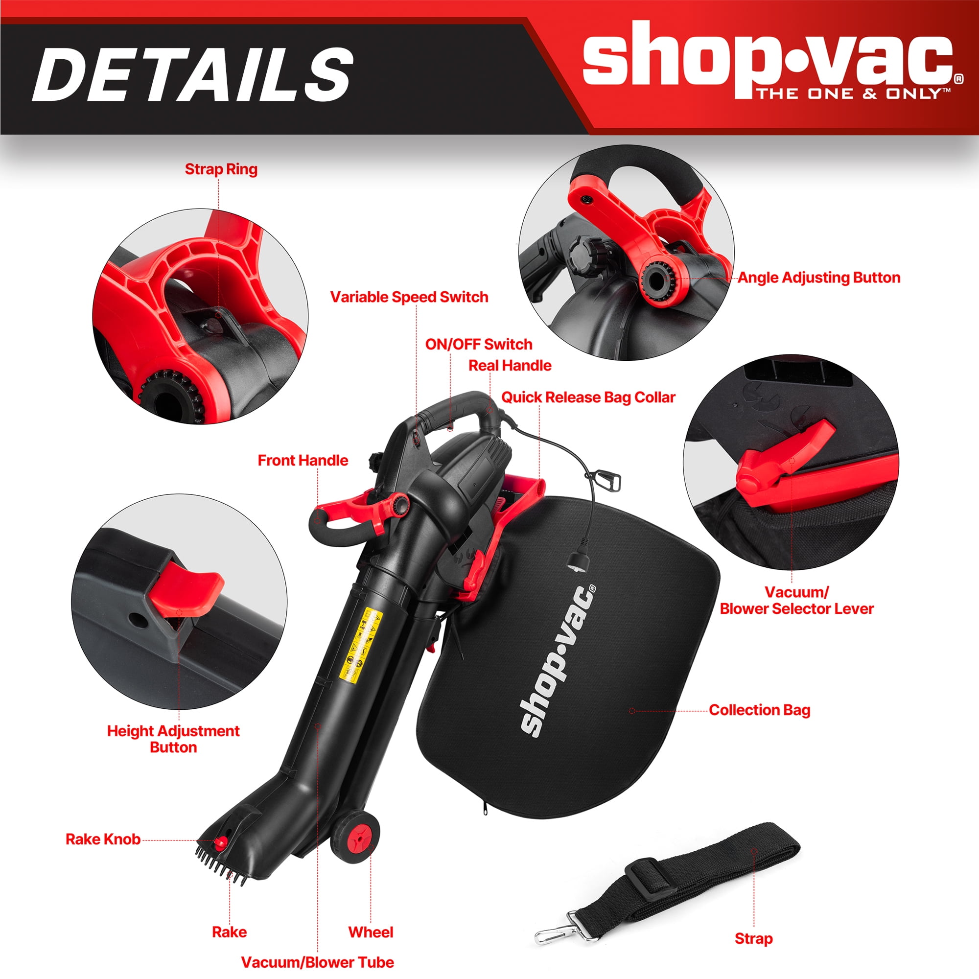 Shop-Vac 3-in-1 Electric Leaf Blower & Mulcher