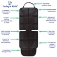 thumbnail image 2 of Todays Kids Car Seat Protector for Child Car Seat - Waterproof Car Seat Protector with Thick Padding, Seat Protector Under Baby Car Seat with 2 Pockets - Universal Car Seat Pad & Car Seat Mat - Black, 2 of 7