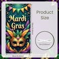 thumbnail image 2 of Black Design Mardi Gras Banner Gold Crown Accent Carnival Display Purple Green Color Jester Mask Pattern Festive Backdrop for Mardi Gras Party Carnival Celebration Indoor Decoration, 2 of 9