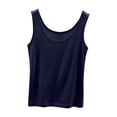 thumbnail image 2 of YHAJDS Womens Sleepwear Solid Sleeveless Crew Neck Loose Thin Soft Summer Pajama Shirts, 2 of 5