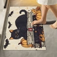 thumbnail image 2 of Yayeee Bath Rug for Bathroom Floor Non Slip Contour Fluffy Soft Absorbent Mat, 20"x24", Halloween Cat, 2 of 7